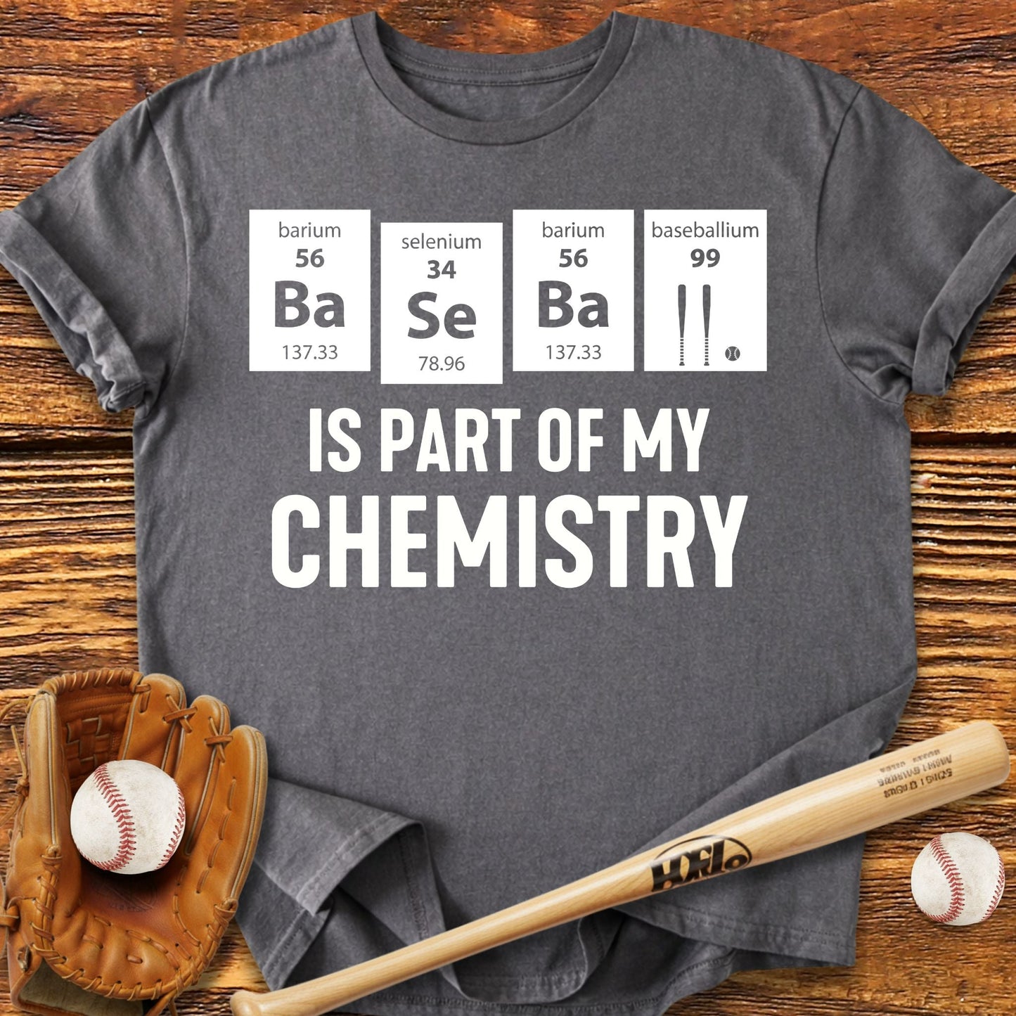 Baseball Chemistry Periodic Table T-Shirt - HomeRun PrintsT-Shirt