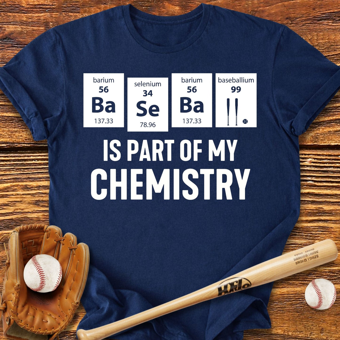 Baseball Chemistry Periodic Table T-Shirt - HomeRun PrintsT-Shirt
