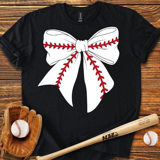 Baseball Coquette Bow T-Shirt - HomeRun PrintsT-Shirt