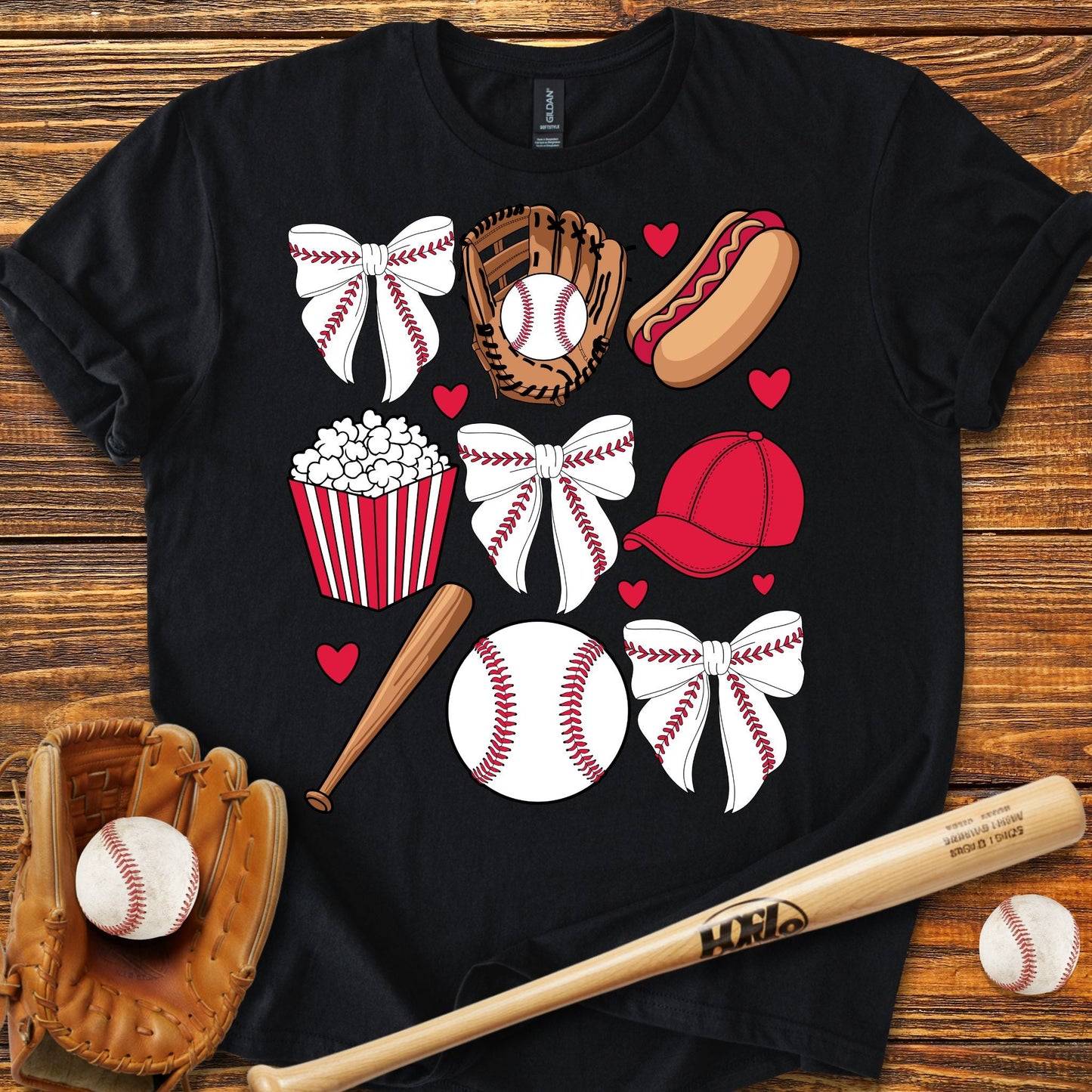 Baseball Coquette Bow T-Shirt - HomeRun PrintsT-Shirt