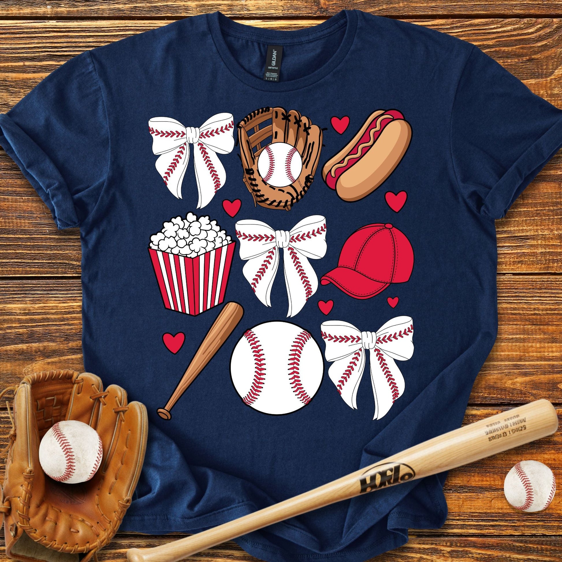 Baseball Coquette Bow T-Shirt - HomeRun PrintsT-Shirt