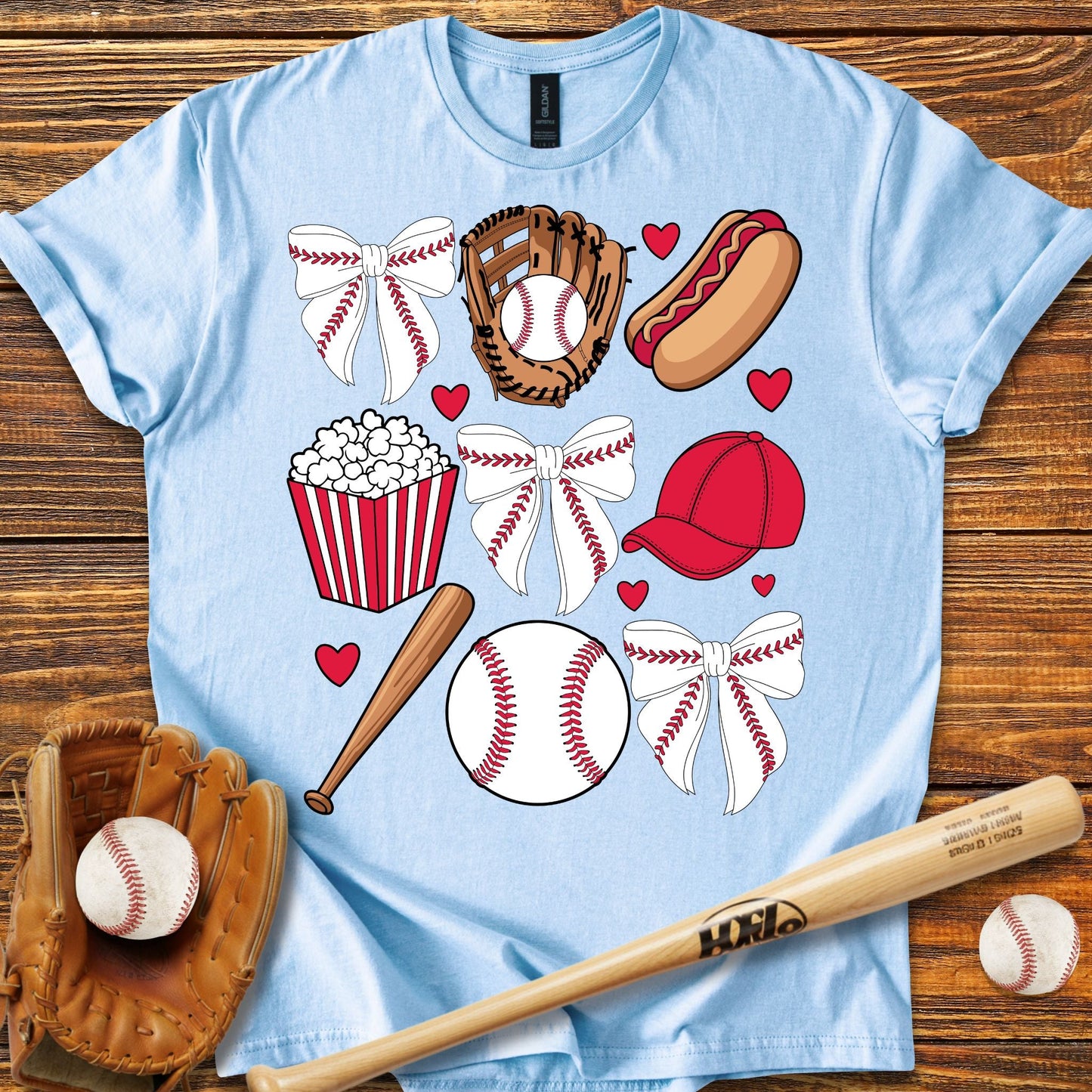 Baseball Coquette Bow T-Shirt - HomeRun PrintsT-Shirt