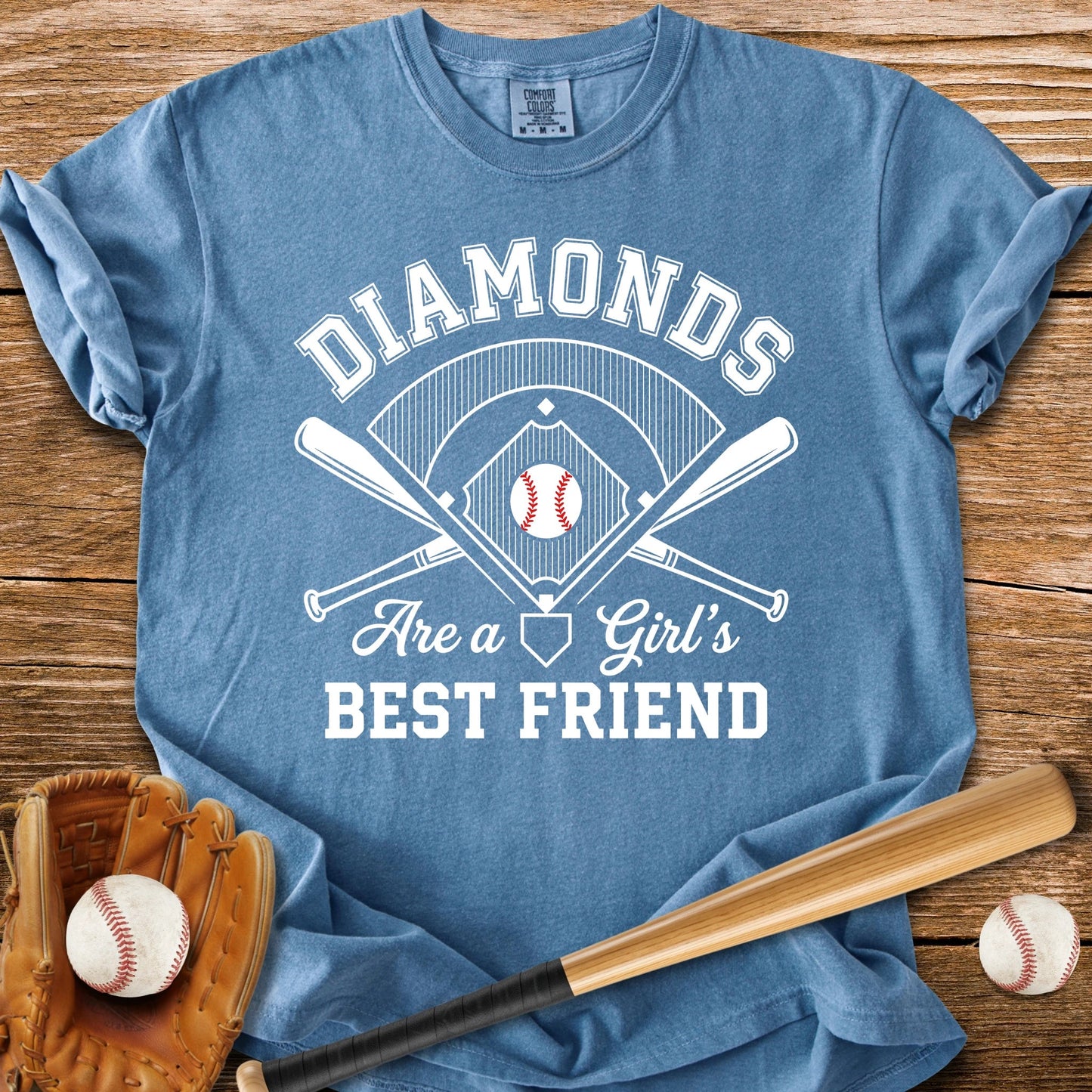 Baseball Diamonds Girl - HomeRun PrintsComfort Colors