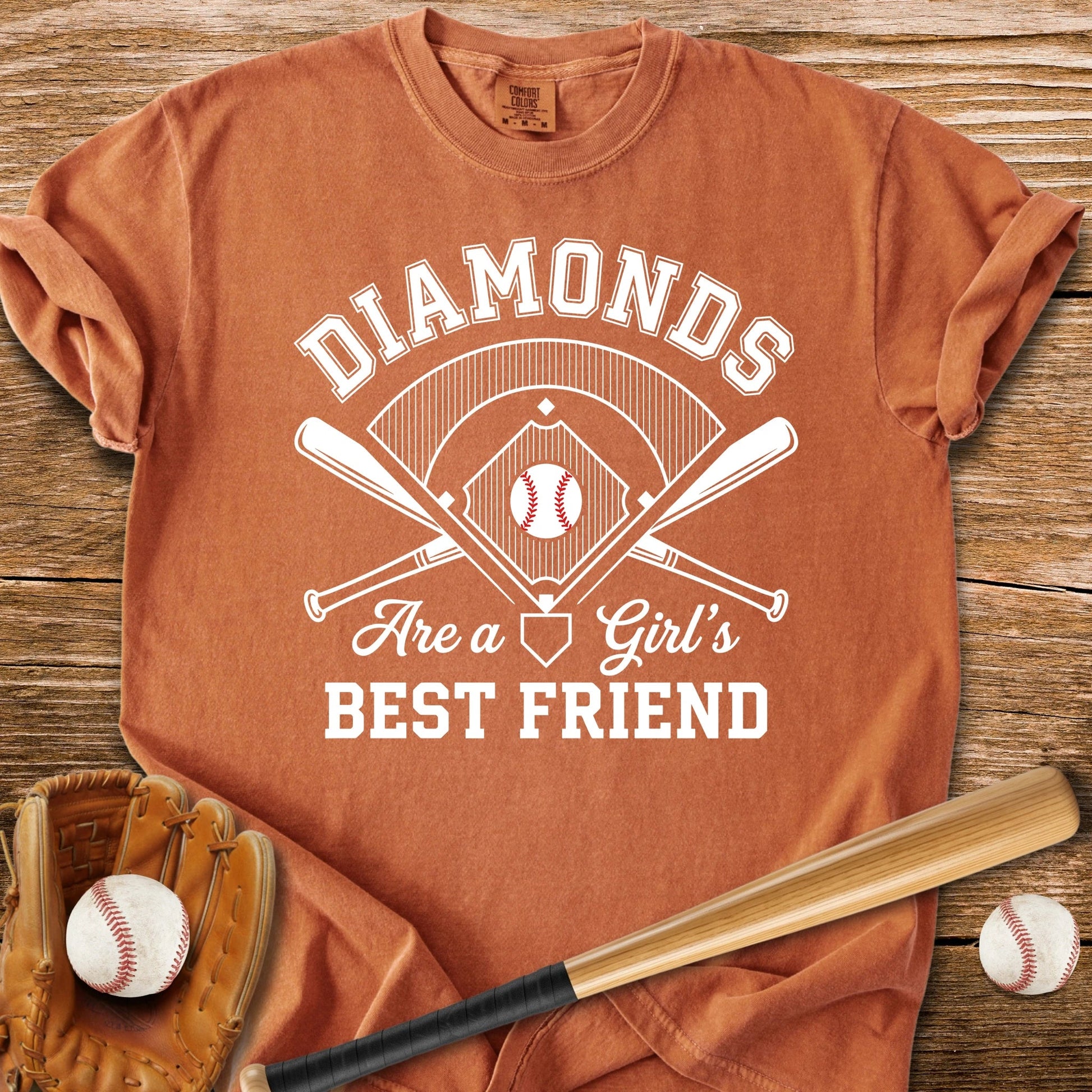 Baseball Diamonds Girl - HomeRun PrintsComfort Colors