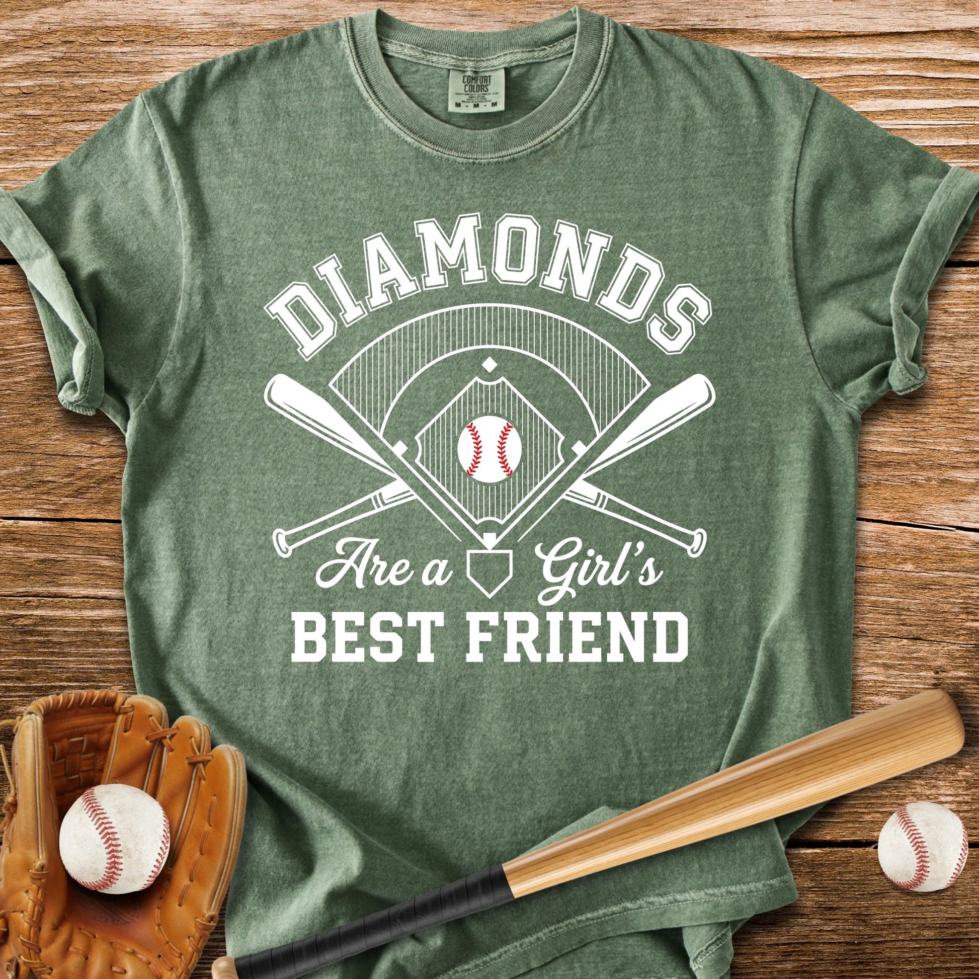 Baseball Diamonds Girl - HomeRun PrintsComfort Colors