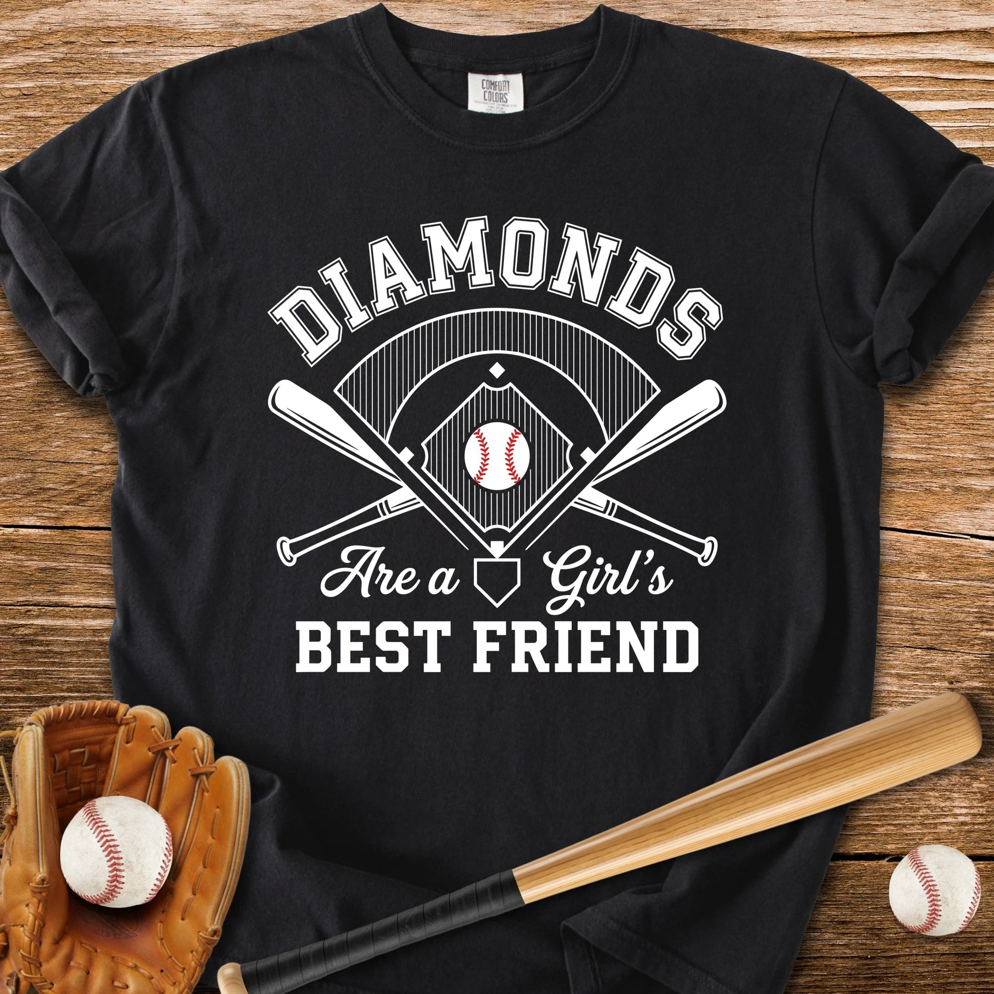 Baseball Diamonds Girl - HomeRun PrintsComfort Colors