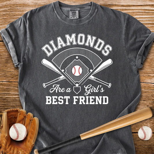 Baseball Diamonds Girl - HomeRun PrintsComfort Colors