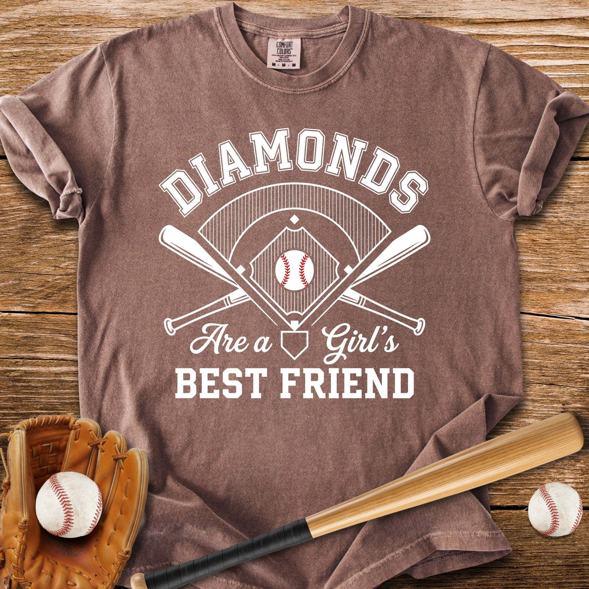 Baseball Diamonds Girl - HomeRun PrintsComfort Colors