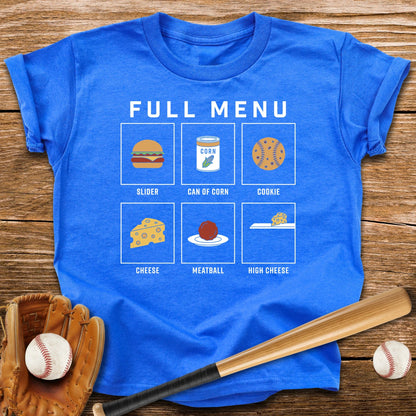 Baseball Diner Menu Youth Tee - HomeRun PrintsKids clothes