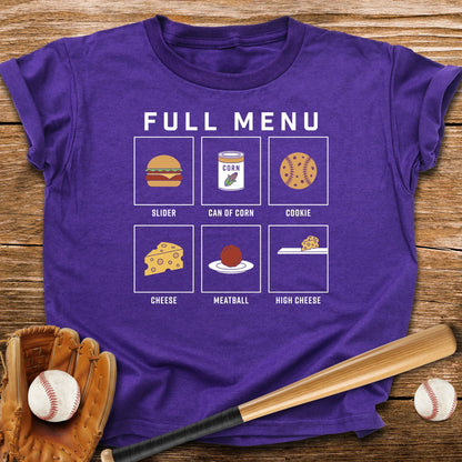 Baseball Diner Menu Youth Tee - HomeRun PrintsKids clothes