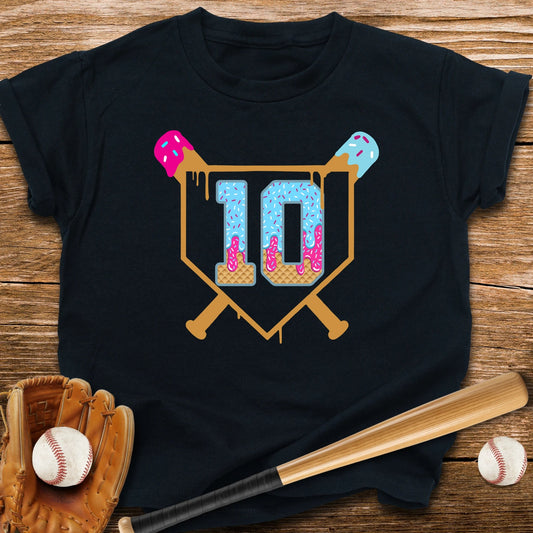 Baseball Drip 10th Birthday Youth Tee - HomeRun PrintsKids clothes
