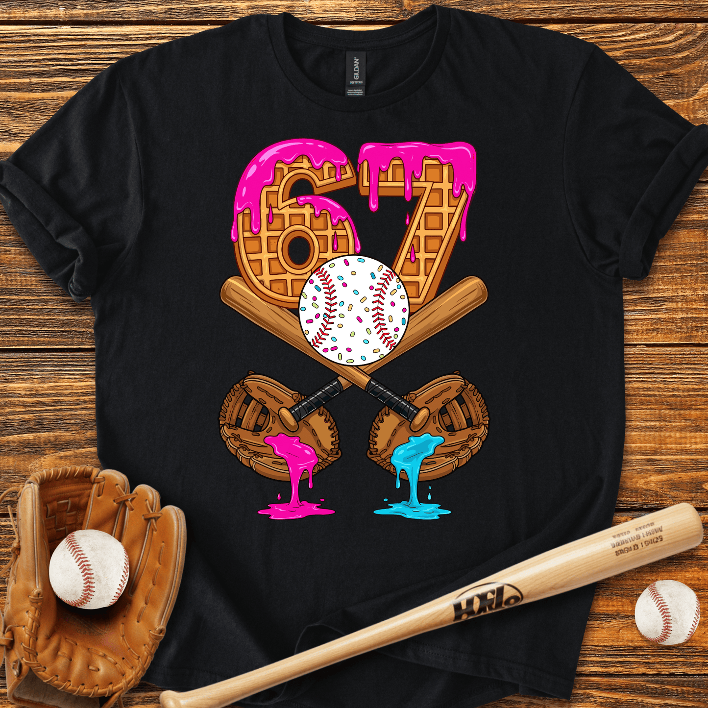 Baseball Drip 67 Catcher T-Shirt - HomeRun PrintsT-Shirt