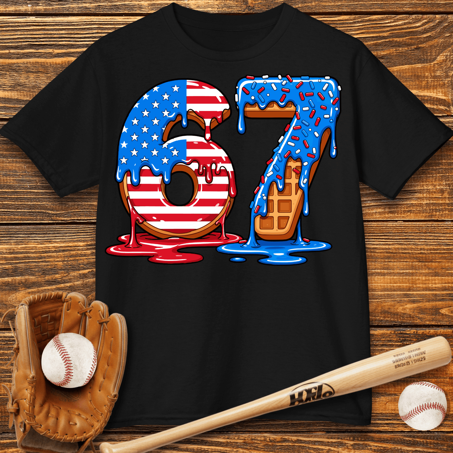 Baseball Drip 67 USA Kids T-Shirt - HomeRun PrintsKids clothes