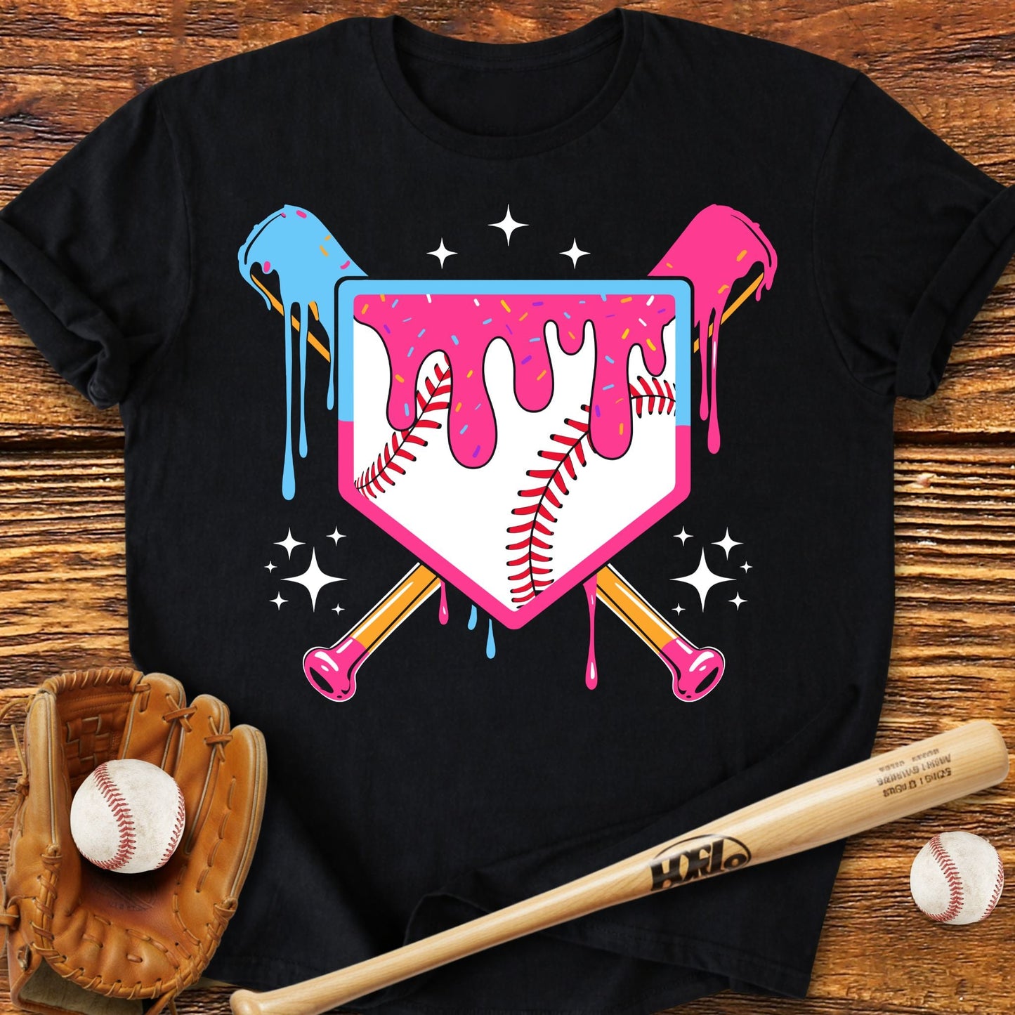 Baseball Drip Adult T-Shirt - HomeRun PrintsT-Shirt