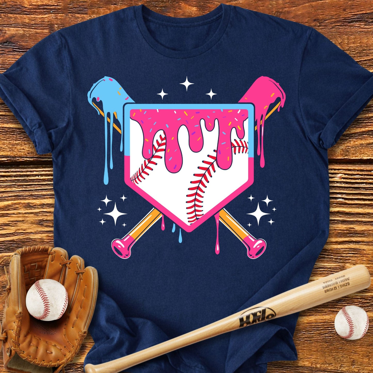 Baseball Drip Adult T-Shirt - HomeRun PrintsT-Shirt