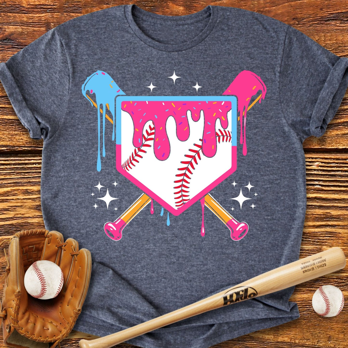 Baseball Drip Adult T-Shirt - HomeRun PrintsT-Shirt
