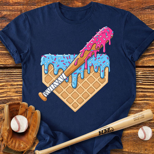 Baseball Drip Home Plate Adult T-Shirt - HomeRun PrintsT-Shirt