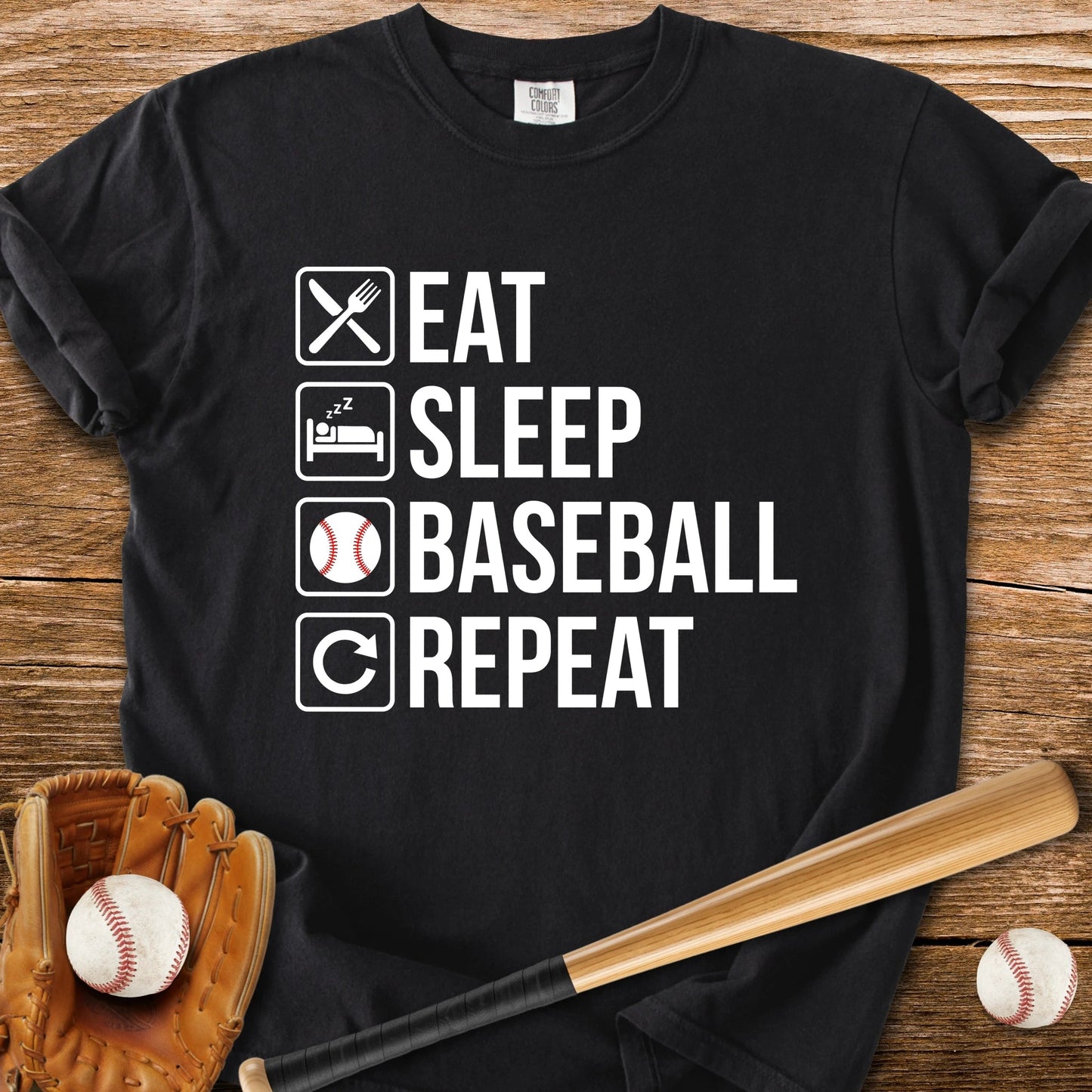 Baseball Endless Repeat T-Shirt - HomeRun PrintsComfort Colors