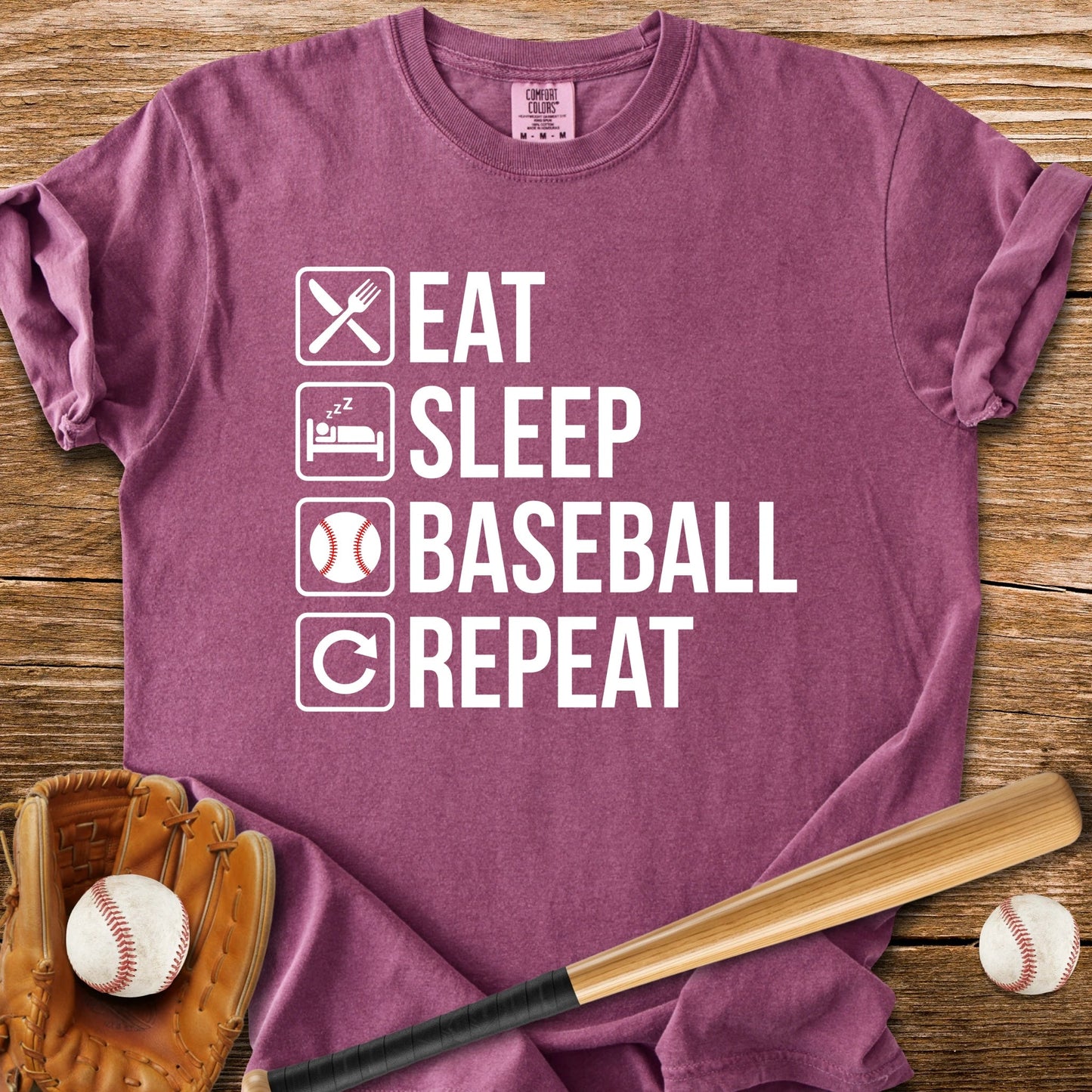 Baseball Endless Repeat T-Shirt - HomeRun PrintsComfort Colors