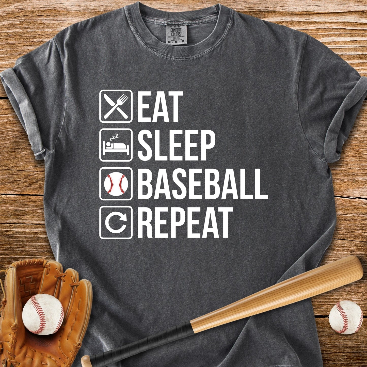 Baseball Endless Repeat T-Shirt - HomeRun PrintsComfort Colors