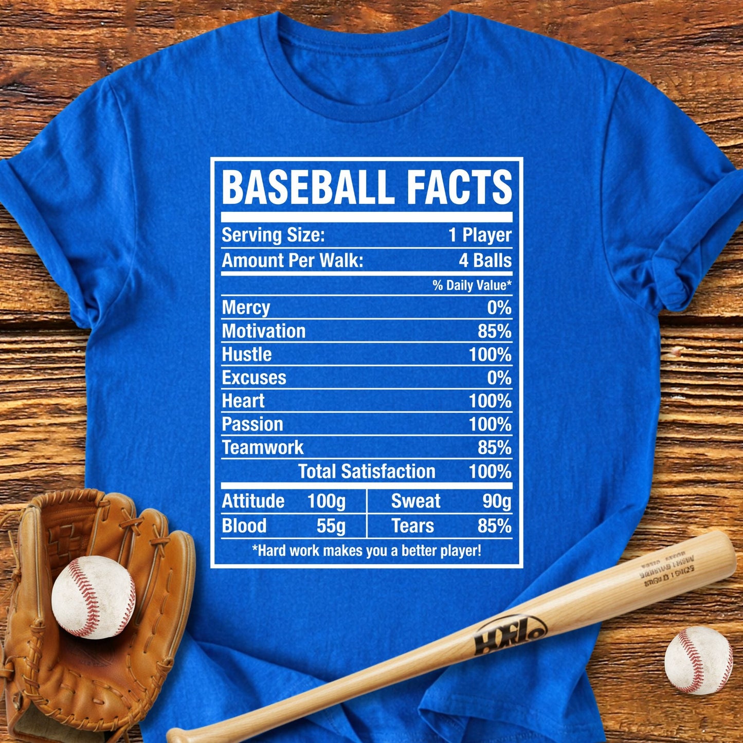 Baseball Facts Nutrition T-Shirt - HomeRun PrintsT-Shirt
