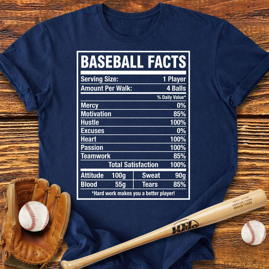 Baseball Facts Nutrition T-Shirt - HomeRun PrintsT-Shirt