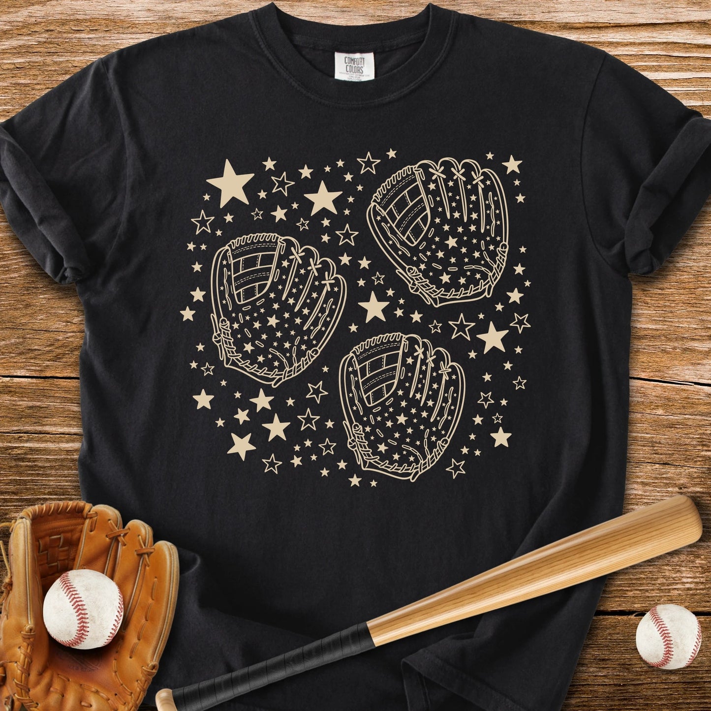 Baseball Gloves Stars - HomeRun PrintsComfort Colors