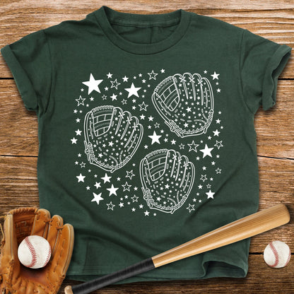 Baseball Gloves Stars Youth Tee - HomeRun PrintsKids clothes