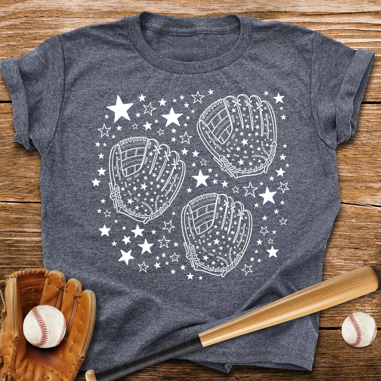 Baseball Gloves Stars Youth Tee - HomeRun PrintsKids clothes