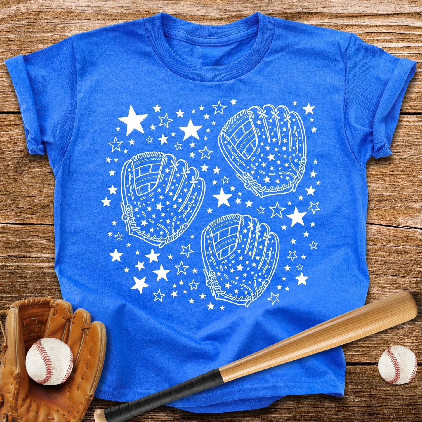Baseball Gloves Stars Youth Tee - HomeRun PrintsKids clothes