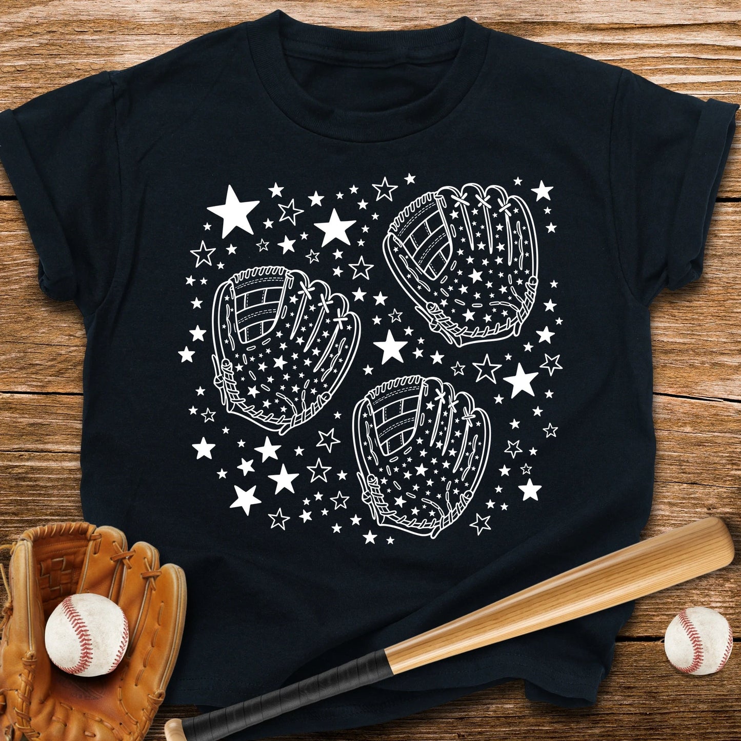 Baseball Gloves Stars Youth Tee - HomeRun PrintsKids clothes