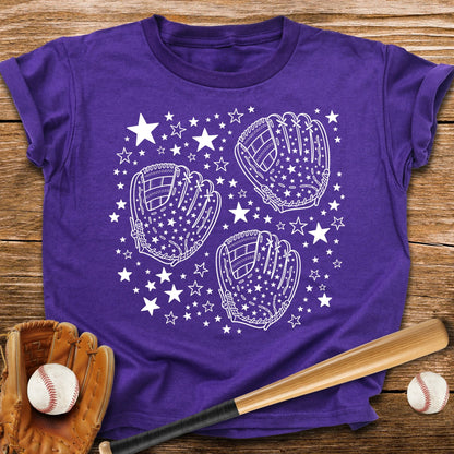 Baseball Gloves Stars Youth Tee - HomeRun PrintsKids clothes