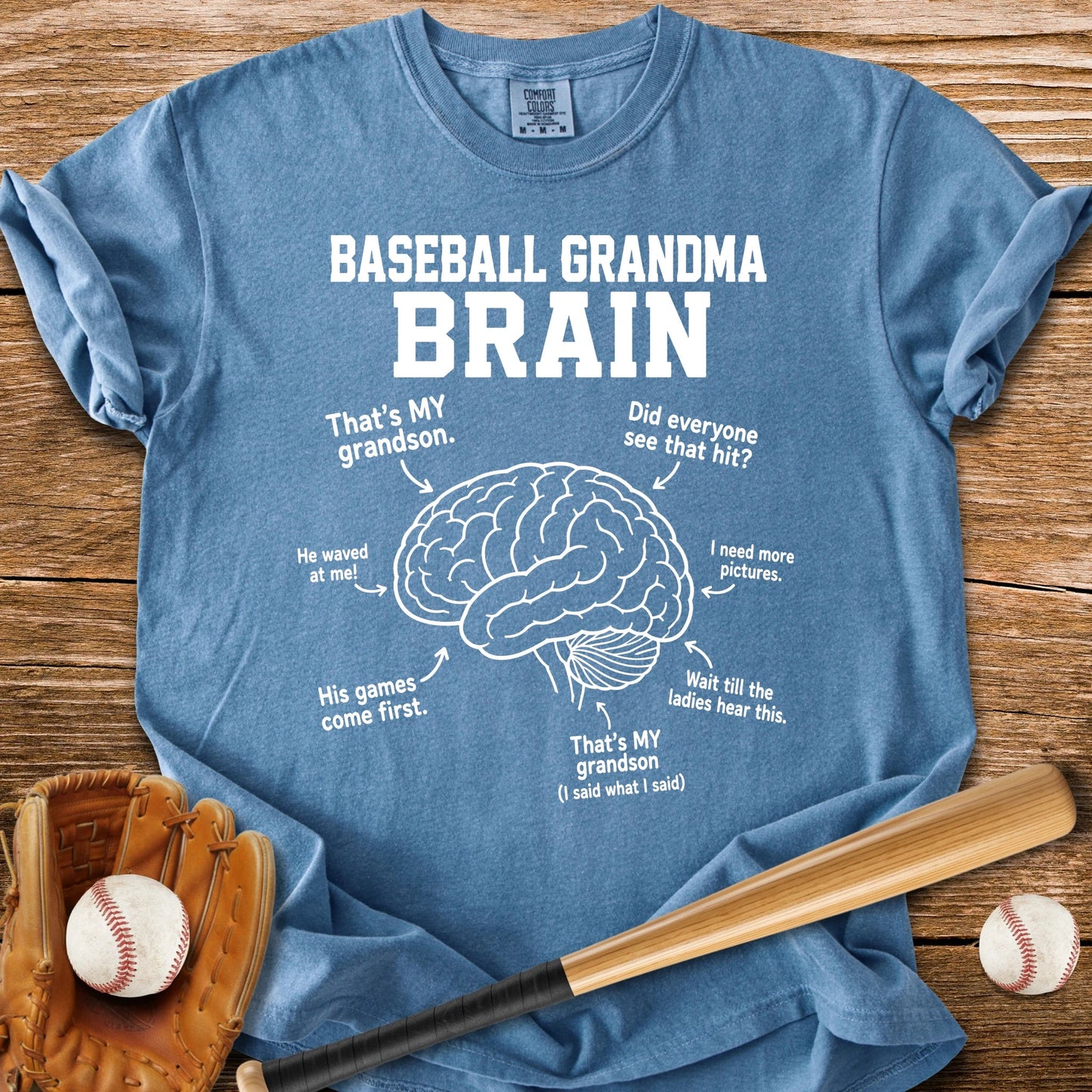 Baseball Grandma Brain - HomeRun PrintsComfort Colors