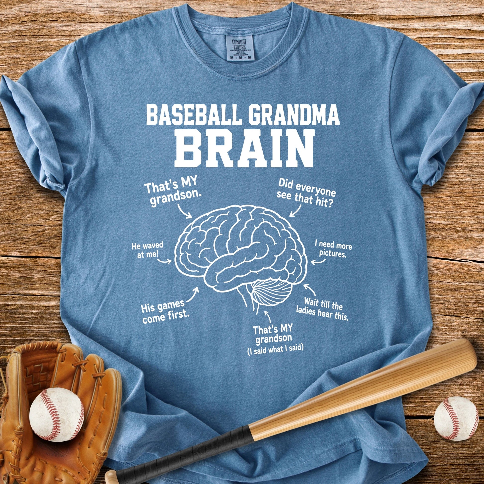 Baseball Grandma Brain - HomeRun PrintsComfort Colors