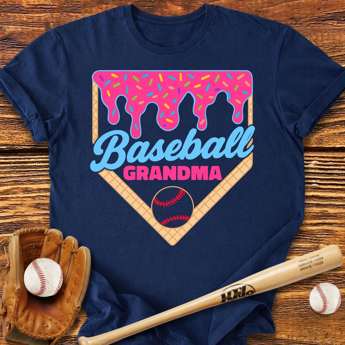 Baseball Grandma Drip T-Shirt - HomeRun PrintsT-Shirt