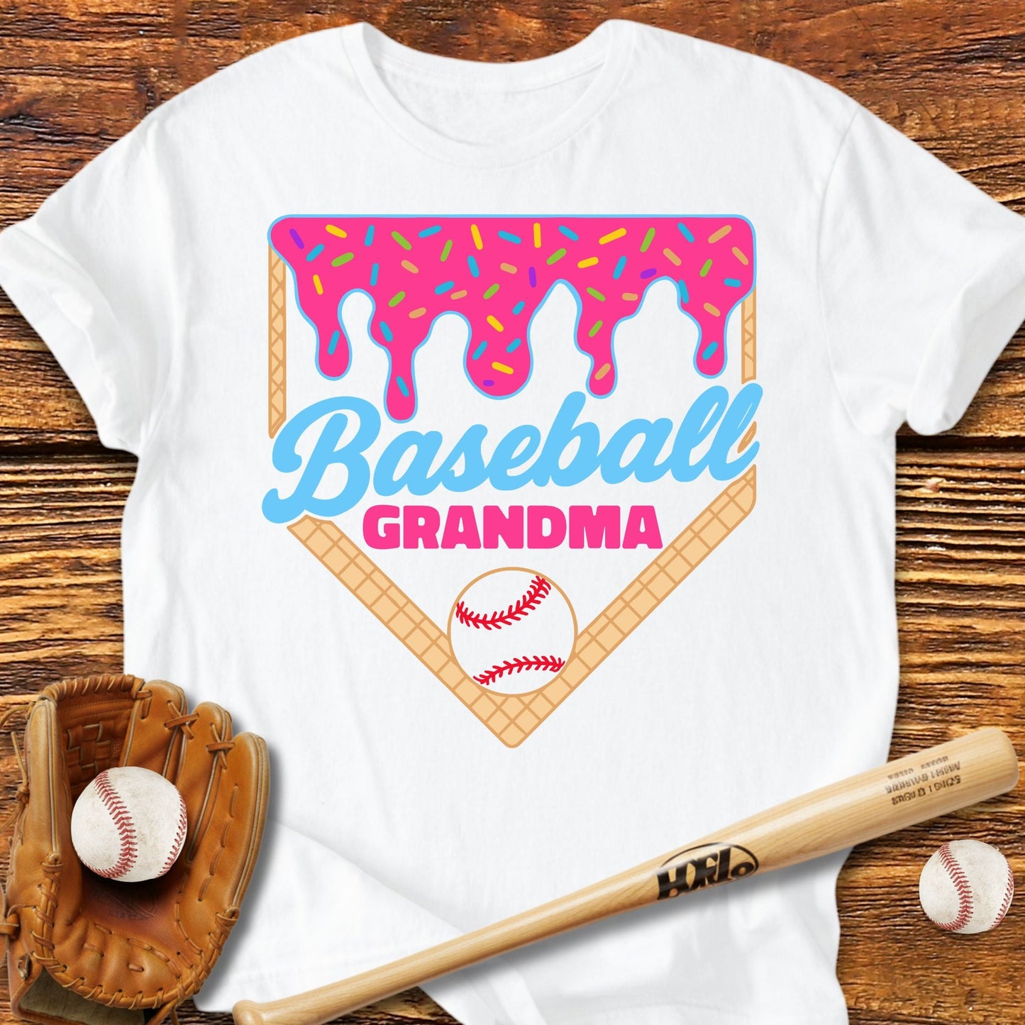 Baseball Grandma Drip T-Shirt - HomeRun PrintsT-Shirt