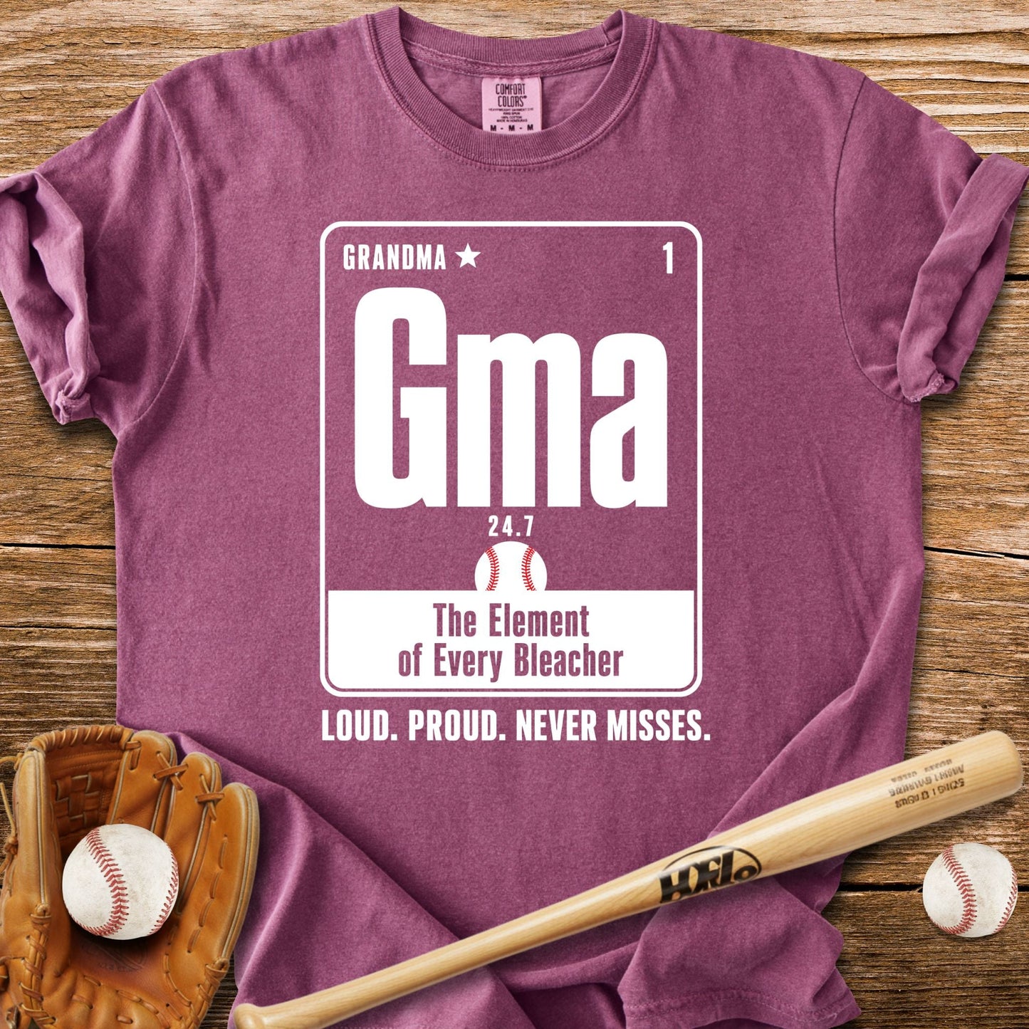 Baseball Grandma Element T-Shirt - HomeRun PrintsComfort Colors