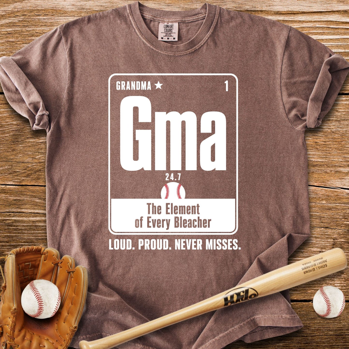 Baseball Grandma Element T-Shirt - HomeRun PrintsComfort Colors