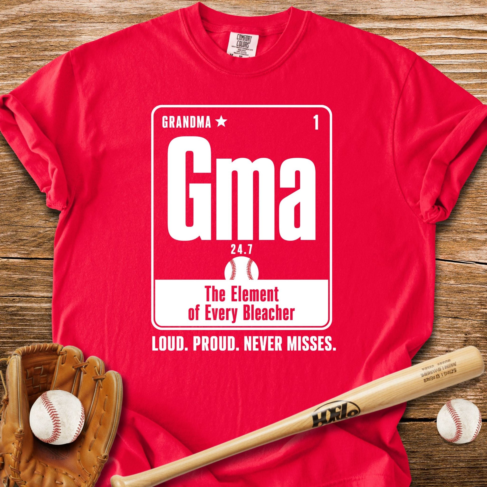 Baseball Grandma Element T-Shirt - HomeRun PrintsComfort Colors