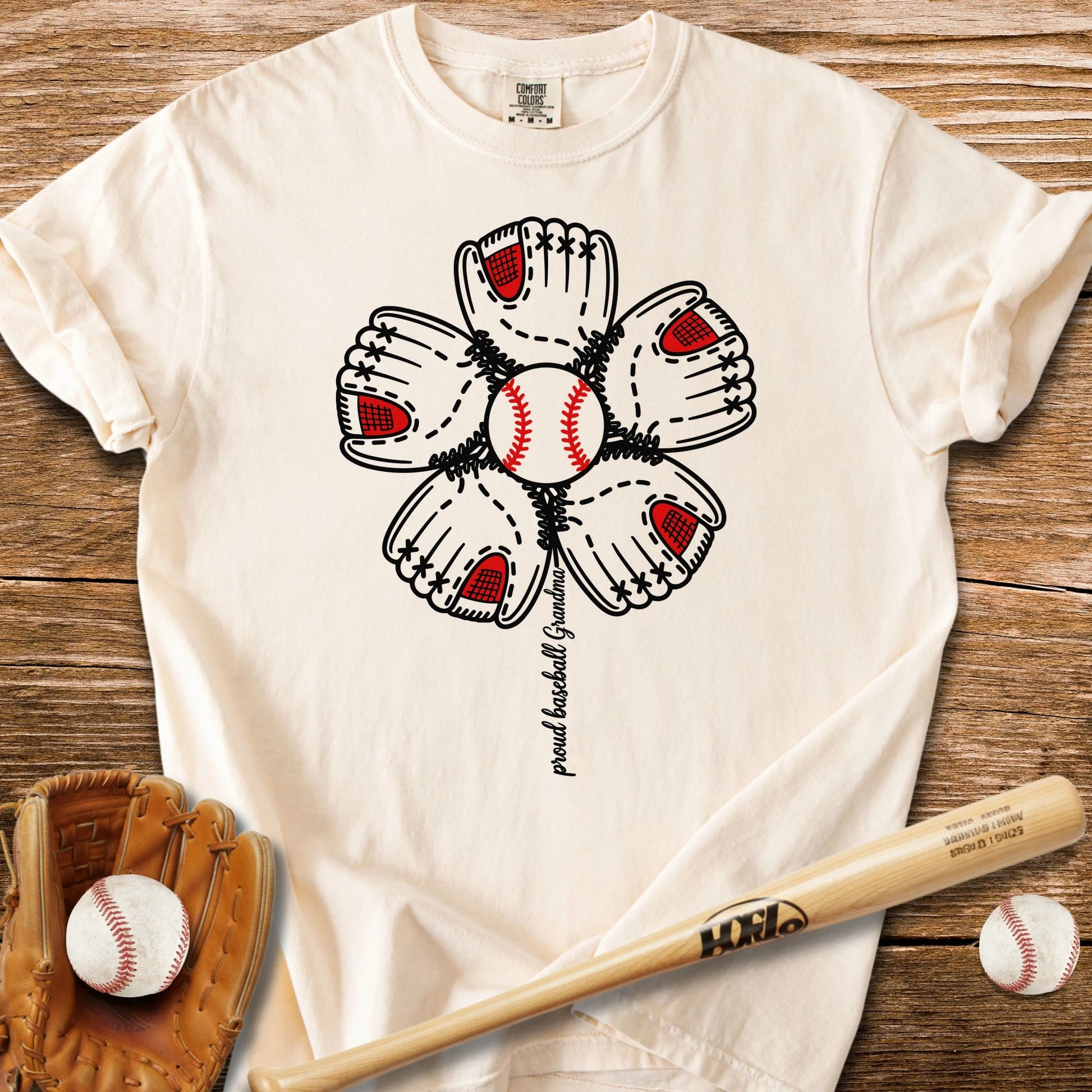 Baseball Grandma Flower - HomeRun PrintsComfort Colors