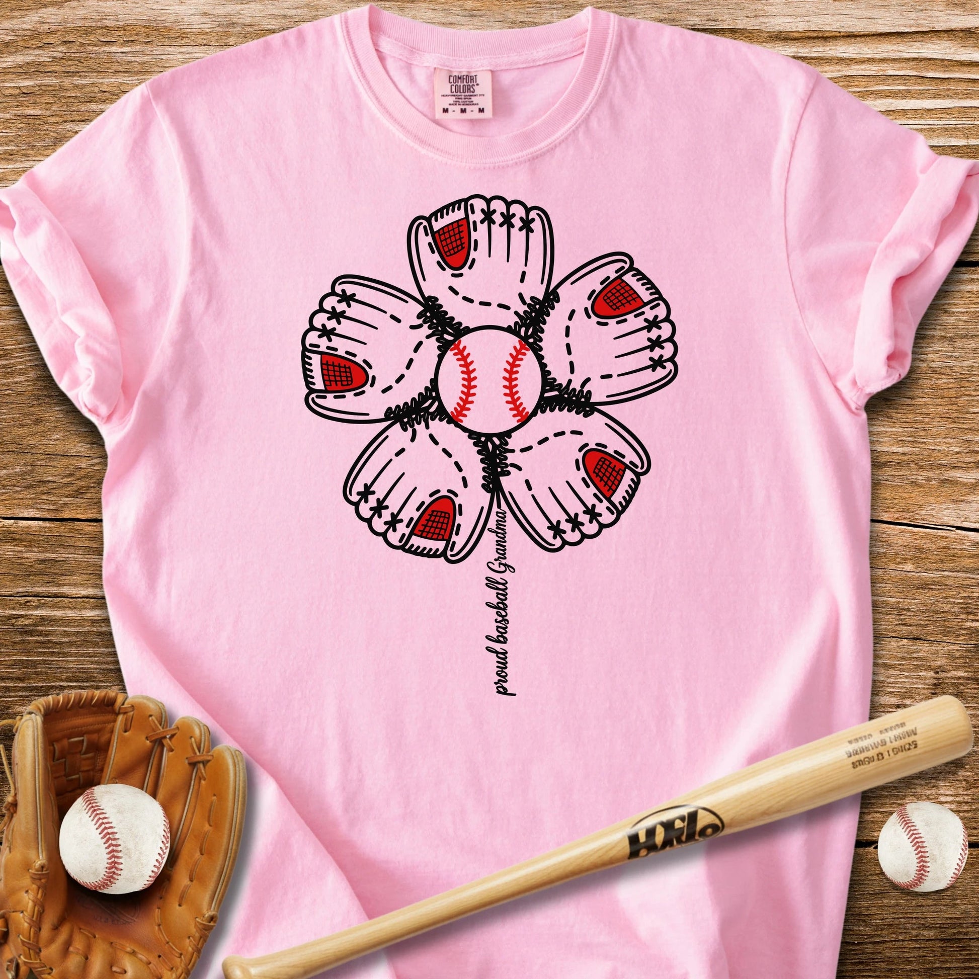 Baseball Grandma Flower - HomeRun PrintsComfort Colors