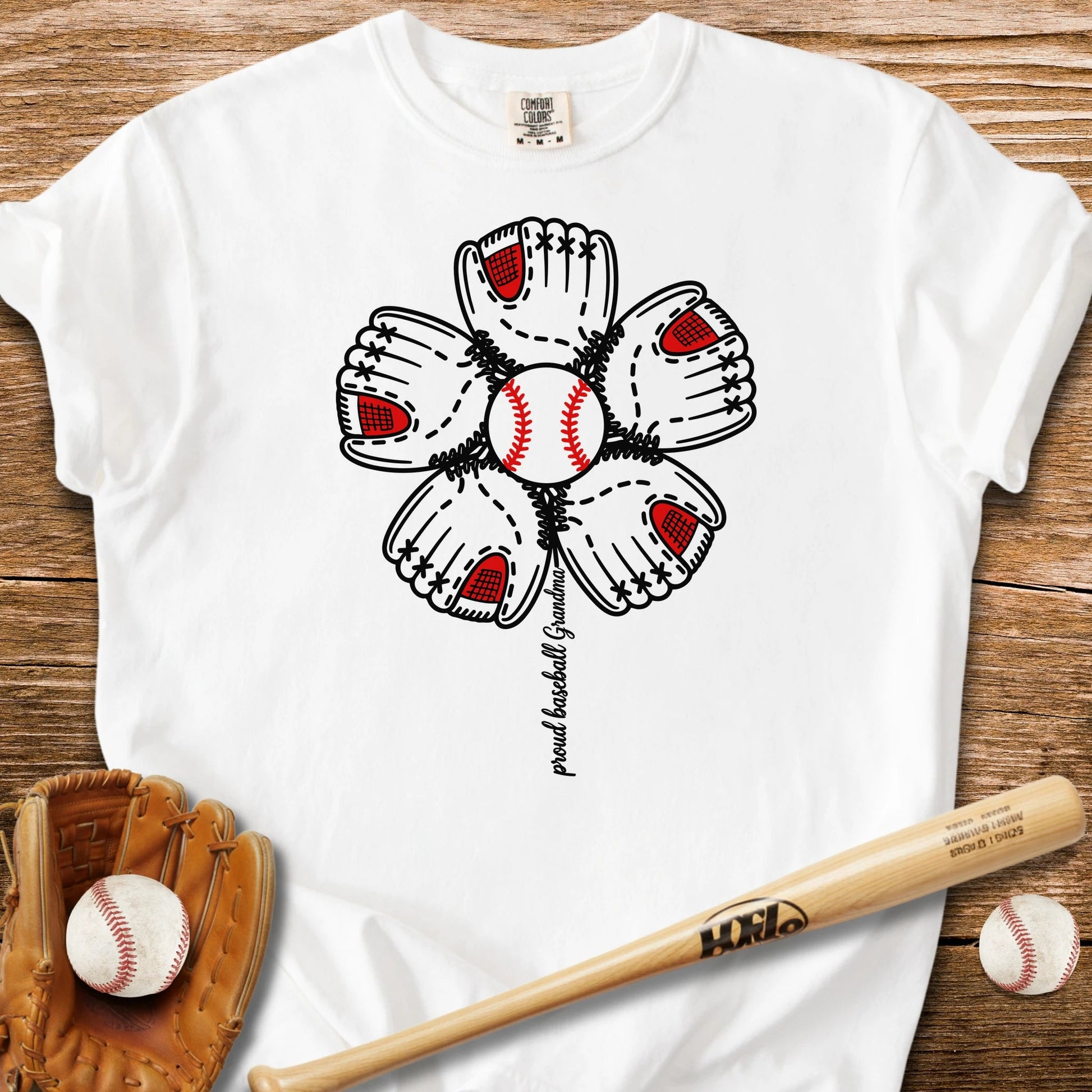 Baseball Grandma Flower - HomeRun PrintsComfort Colors