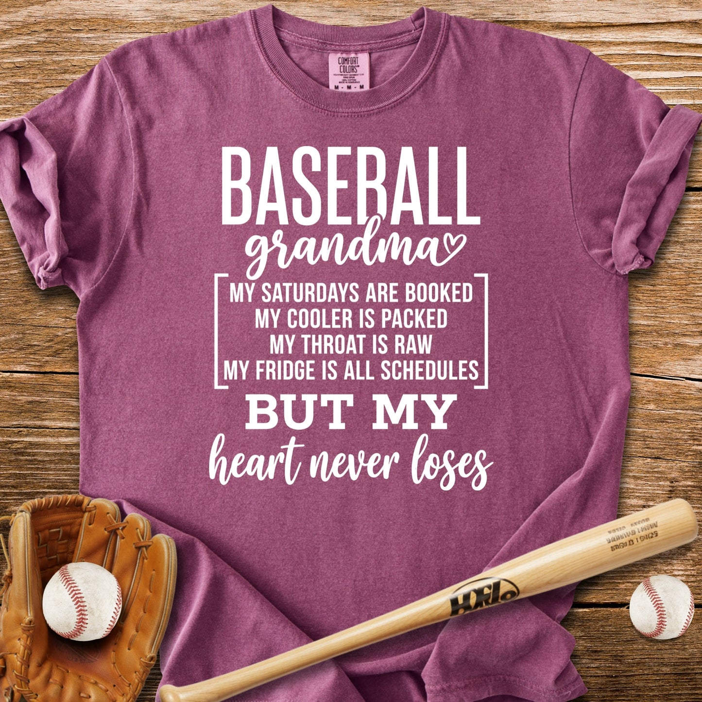 Baseball Grandma Heart - HomeRun PrintsComfort Colors