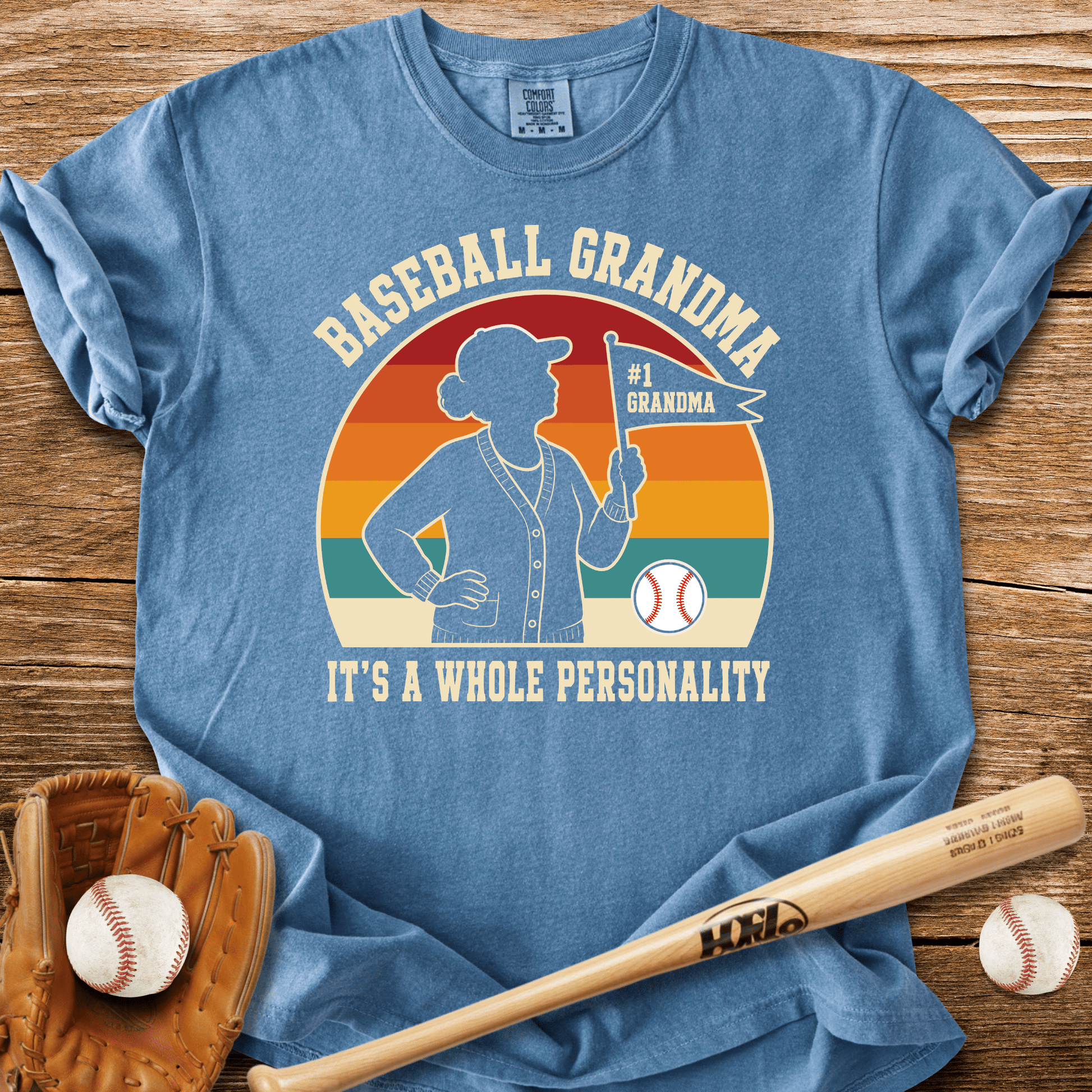 Baseball Grandma Whole Personality T-Shirt - HomeRun PrintsComfort Colors