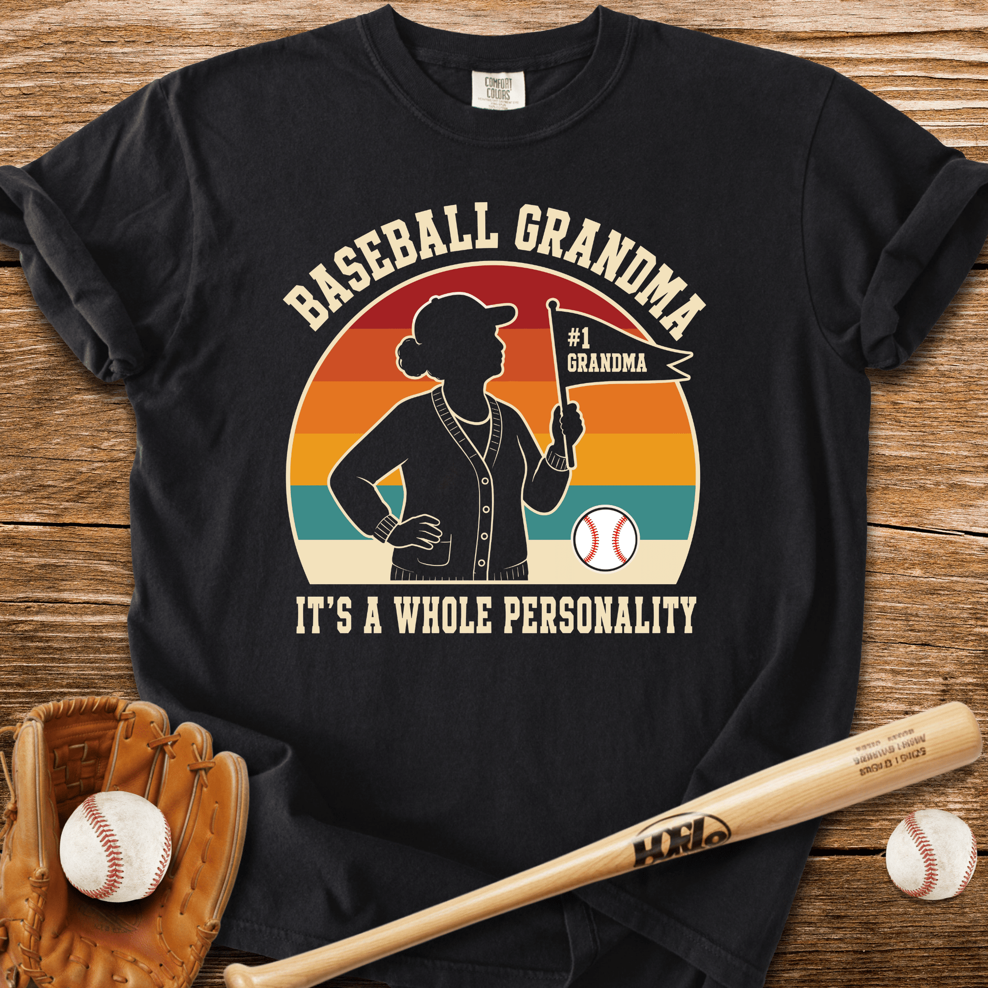 Baseball Grandma Whole Personality T-Shirt - HomeRun PrintsComfort Colors