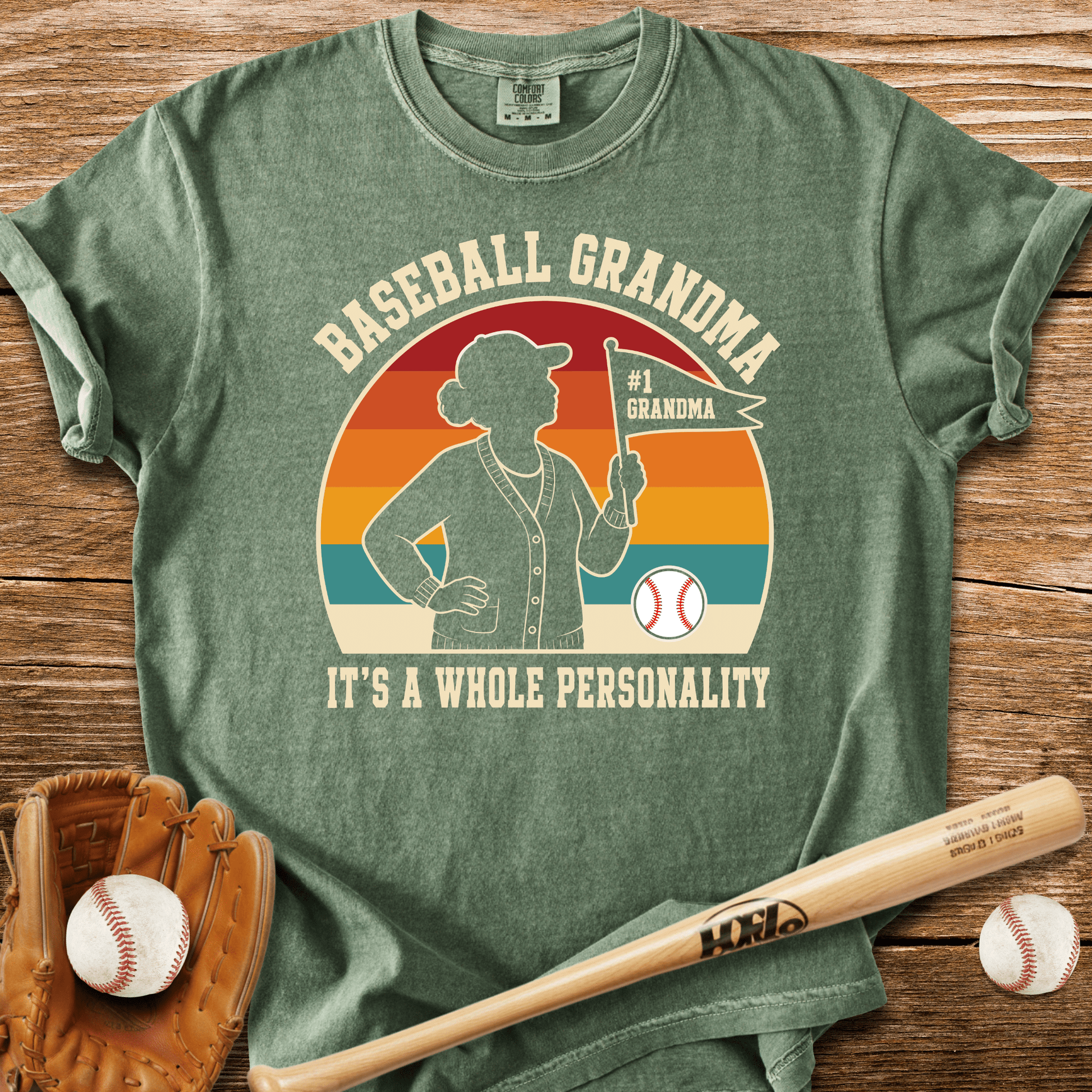 Baseball Grandma Whole Personality T-Shirt - HomeRun PrintsComfort Colors