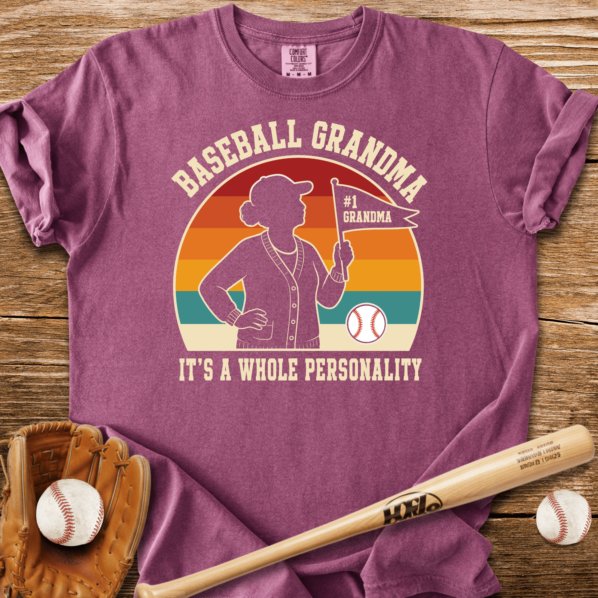 Baseball Grandma Whole Personality T-Shirt - HomeRun PrintsComfort Colors