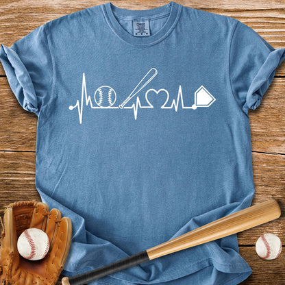 Baseball Heartbeat Line - HomeRun PrintsComfort Colors