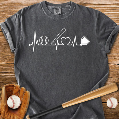 Baseball Heartbeat Line - HomeRun PrintsComfort Colors