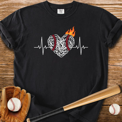 Baseball Heartbeat On Fire - HomeRun PrintsComfort Colors